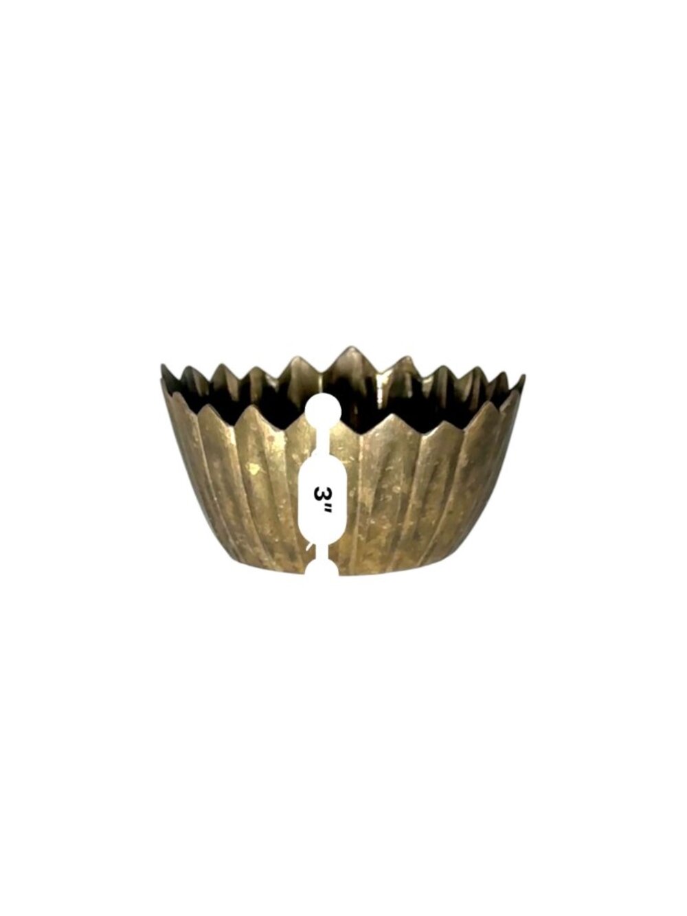 Vintage Brass Fluted Decorative Bowl With Scalloped Rim - Picture 9 of 10